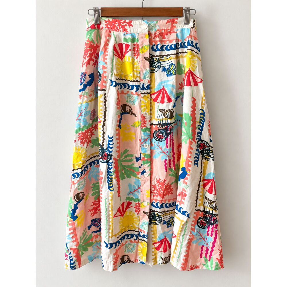 Umgee Medium Tropical Coastal Print Tank & Midi Skirt 2 Piece Set
